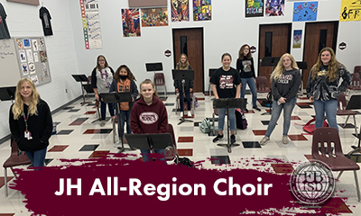 Twenty Junior High Choir students earn a spot in the All-Region Choir