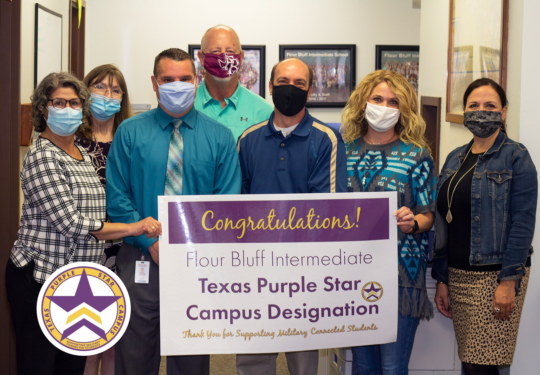 Flour Bluff Intermediate receives statewide designation as a Texas Purple Star Campus